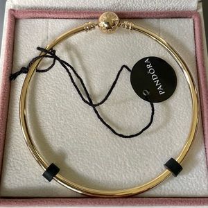 New Authentic Pandora 14K Solid Gold Bangle Bracelet 8.3”